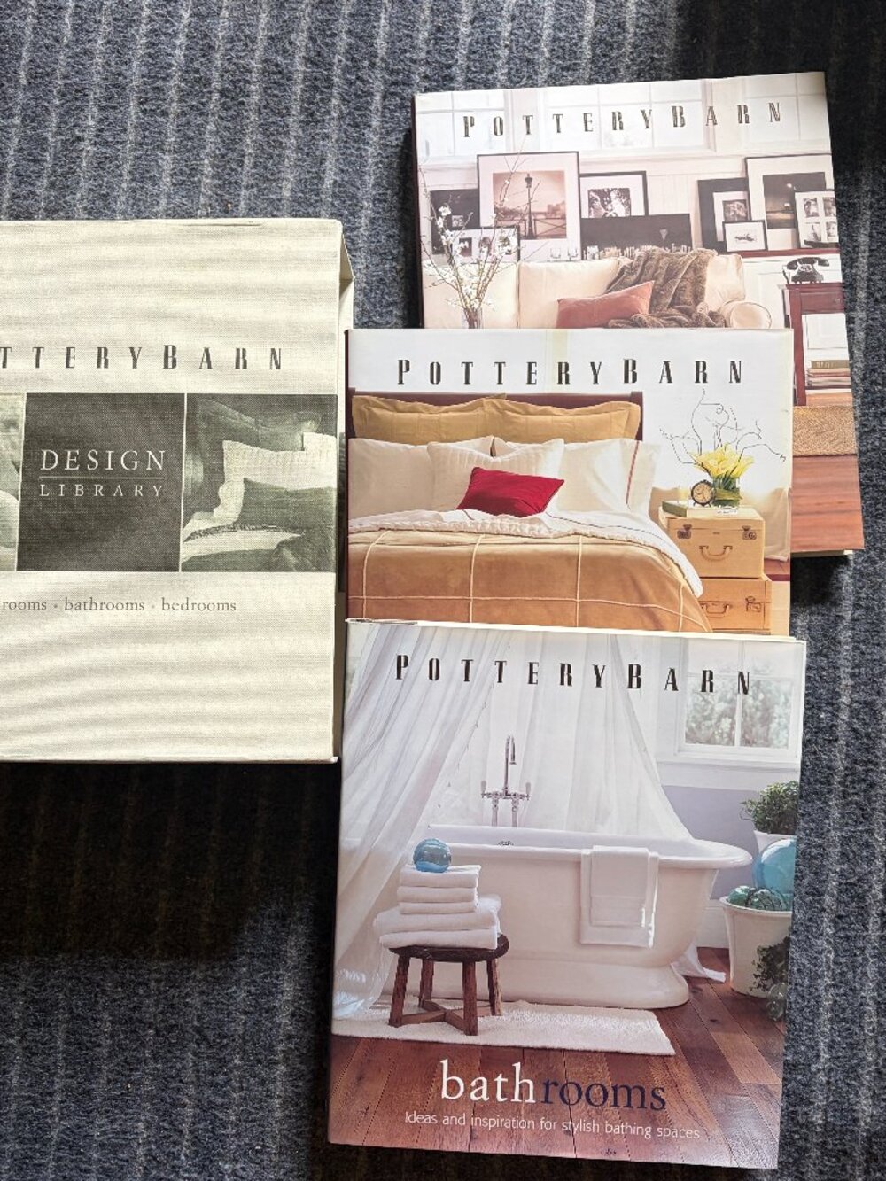 Pottery Barn Design Library 3 Book Set, Bathrooms, Bedrooms, Living Rooms